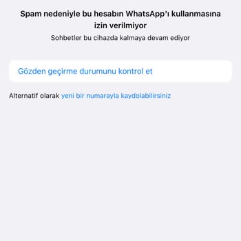 WhatsApp Spam Nedeniyle Girişim Engeli