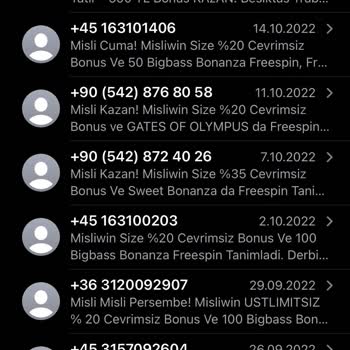 Misli.com Bahis Sitesinden Gelen Mesajlar