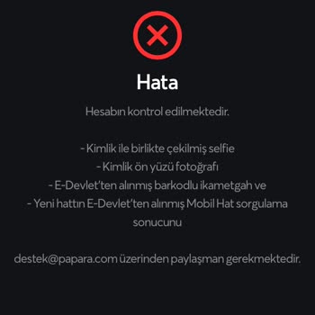 Papara Hesabım Askıya Alındı