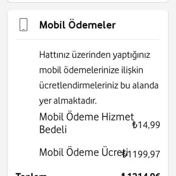 Vodafone Mobil Ödeme İtiraz