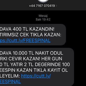 Vodafone +44 Lü Numaralardan SMS Geliyor