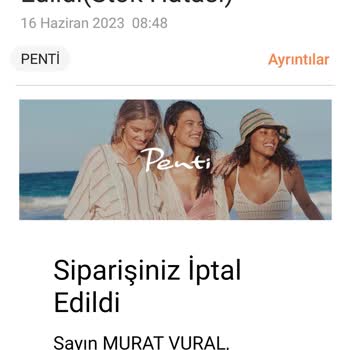 Penti İptal Ettiği Siparişin Ücret İadesini Yapmıyor