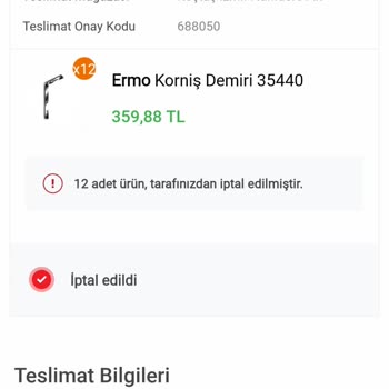 Koçtaş İptal Edilen Siparişin Para İadesini Yapmıyor
