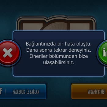 101 Okey Plus Bağlantınızda Bir Hata Oluştu Lütfen Tekrar Deneyiniz!