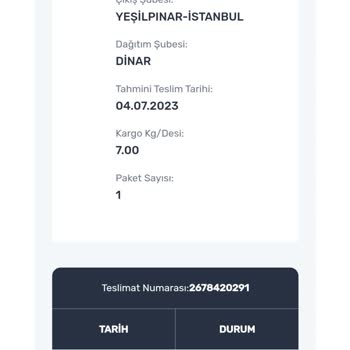 Aras Kargo Kargom Esir Alınmış Durumda