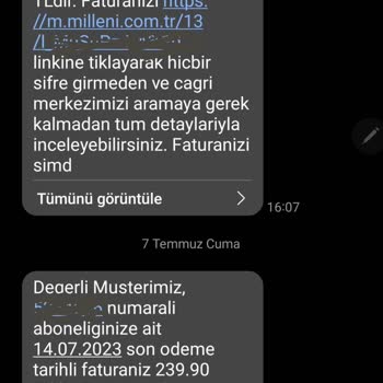 Millenicom Sürpriz Fatura Zammı