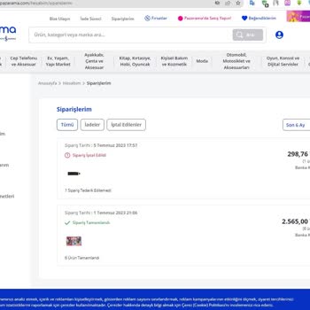 Pazarama.com 'un Habersiz Sipariş İptali...