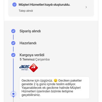 Hepsiburada Geciken Sipariş İle İlgili İşlem Yapmıyor.