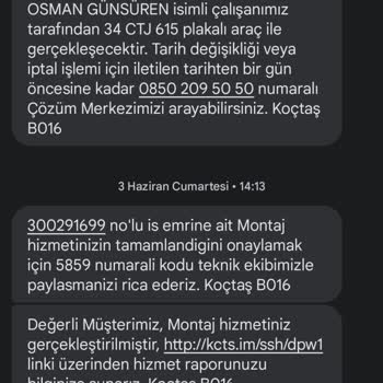 Koçtaş 1032001441 Sipariş, Kusurlu Eksik Ürün Hatası Bir Aydır Giderilmemesi