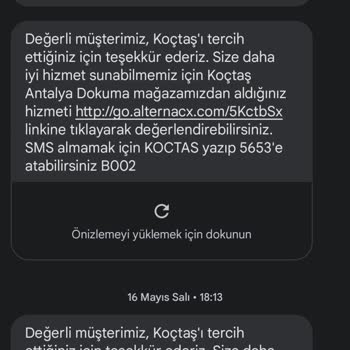 Koçtaş 1032001441 Sipariş, Kusurlu Eksik Ürün Hatası Bir Aydır Giderilmemesi