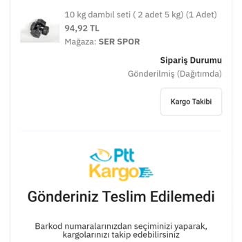 PTT Kargo Kargoyu Teslim Etmediler.