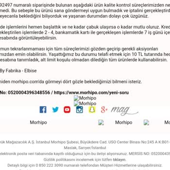 Morhipo Yalan Sipariş İptali
