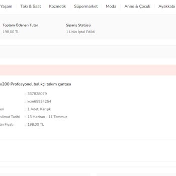 ÇiçekSepeti Siparişimin İptal Edilmesi