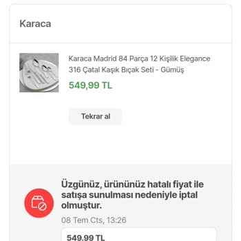 Hepsiburada Premium Fiyat Hatası Sipariş İptali 2. Kez