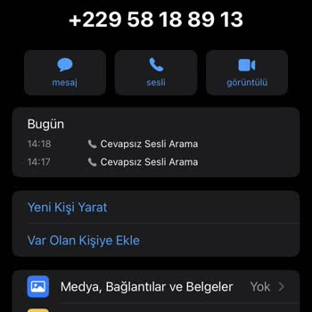 WhatsApp Bilinmeyen Numara