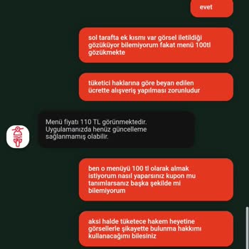 Tıkla Gelsin Popeyes Özel Menüsünde Yanlış/Yalan Fiyatlandırma
