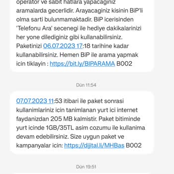 Turkcell Otomatik Paket Aşımı İptal Talebi