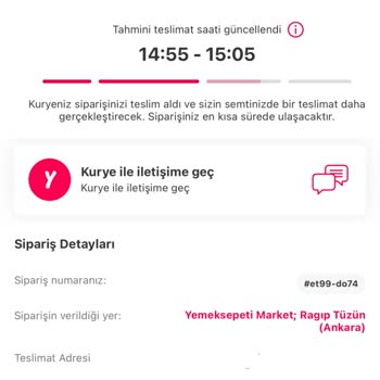 Yemeksepeti Market- Geç Sipariş Teslimi