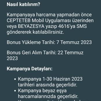 TEB Kredi Kartı Beyaz Eşya Kampanyasında Puanlarım Yüklenmedi