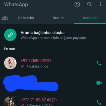 WhatsApp Üzerinden Bilmediğim Numaralar Üzerinden Aranıyorum.