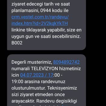 Vestel Kocaeli Yetkili Servisinin Randevu Gün Ve Saatlerine Uymaması