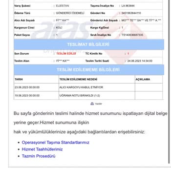 Aras Kargo Ürünü Teslim Etmediği Halde Teslim Etti Olarak Gösteriyor