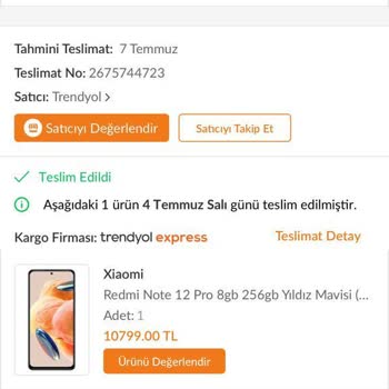 Trendyol Farklı Telefon Gönderildi