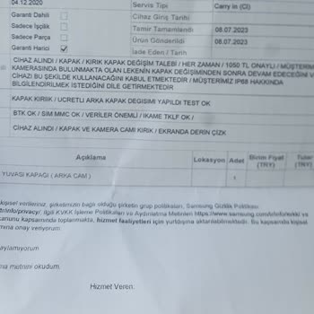 Samsung Başarı Teknik Servis Sorumsuzluğu