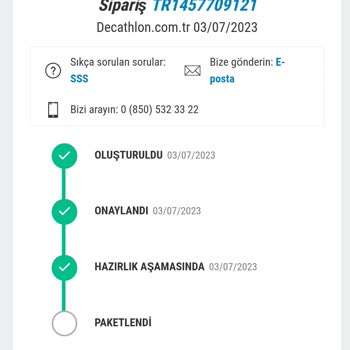 Decathlon Siparişimin Günlerdir Hazırlamaması.