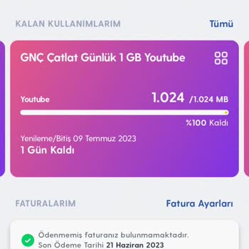 Turkcell Hediye İnternet Aşım Olarak Yansıtıldı