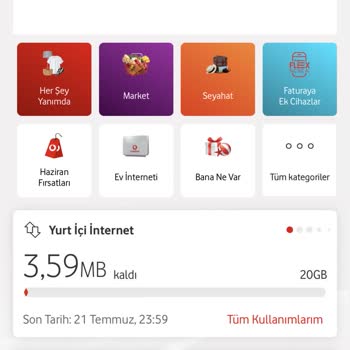 Vodafone Bilgi Dışında Ek Paket Yükleme