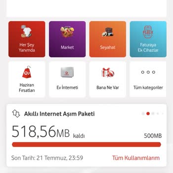Vodafone Bilgi Dışında Ek Paket Yükleme
