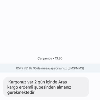 Aras Kargo Erdemli Şubesi İşini Yapmıyor