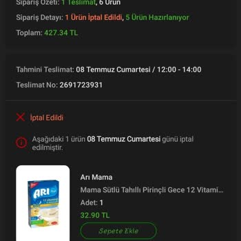İstegelsin Karabağlar Siparişimi 10 Saat Oldu Hala Getirmedi