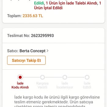 Horoz Lojistik Trendyol'dan Aldığım Sandalye İle İlgili Sorunlar