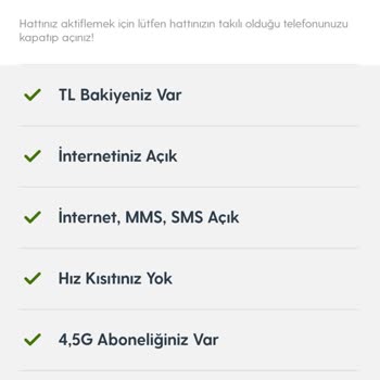 Turkcell Hattınız Aktif Değil