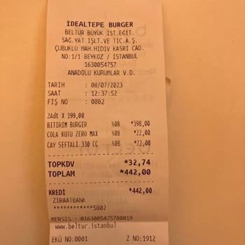 İdealtepe Beltur Yiyecek Ve İçecek Fiyatları Çok Pahalı