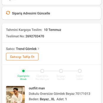Trendyol Bilgim Dışında Sipariş Geçilmiş