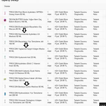 Procsin Eksik Ürün Gönderimi