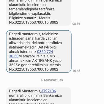 Nkolay Aktif Bank Sanal Kart Harcamam İçin Dekont Oluşturmuyor