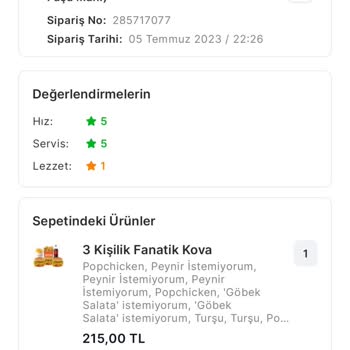 Popeyes Eksik Ve Hatalı Sipariş