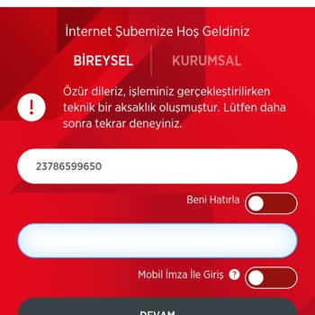 Ziraat Mobil Giriş Yapamama