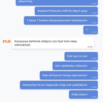 FLO Ayakkabı Numara Değişiminde Ekstra Ücret Talebi