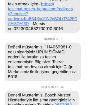 Bosch 2 Haftadır Sipariş Verdiğimiz Ürün Gelmedi