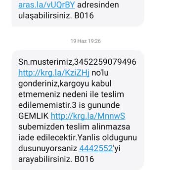 Aras Kargo İade Etmediği Ürünüm Ortada Yok.
