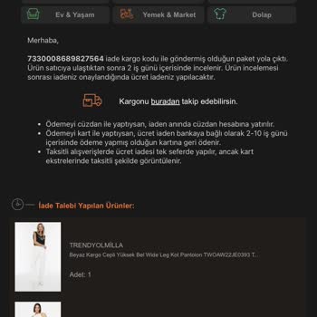 Trendyol İademin 1 Aydır Sonuçlanmaması
