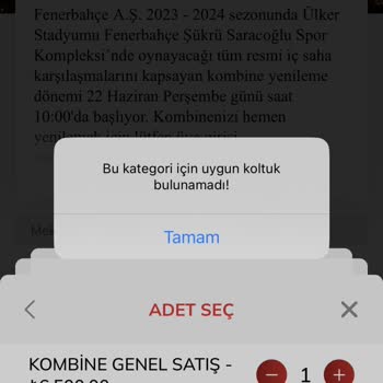Fenerbahçe Spor Kulübü Fenerbahçe Kombine Satışı