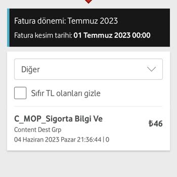 Vodafone C Mop Fatura Yansıtması