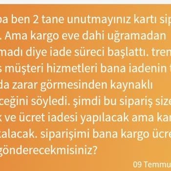 Trendyol Express Ürün Siparişi İle İlgili Sıkıntılar