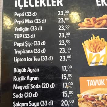 Maydonoz Döner Ayran Fiyatının Fazlalığı
